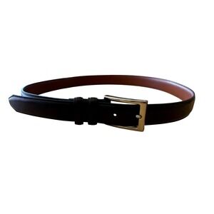 Johnston & Murphy Mens Leather Belt Size 40 Brown Black Silver Buckle Genuine